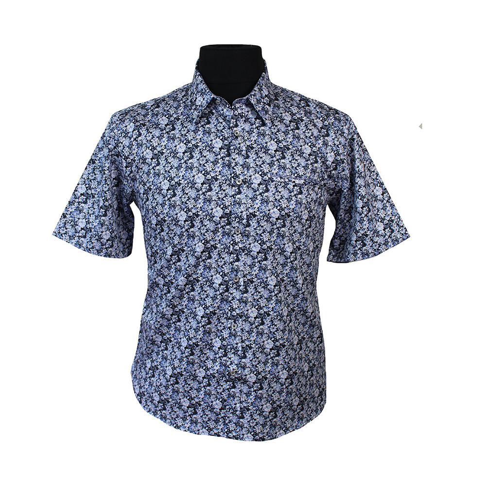 Berlin Pure Cotton Floral Pattern Fashion SS Shirt