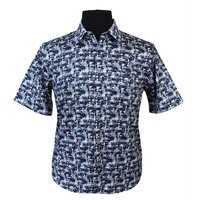 Berlin Pure Cotton VW Print Pattern Fashion SS Shirt