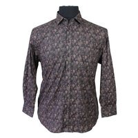 Kam Stretch Cotton Floral Pattern Fashion LS Shirt