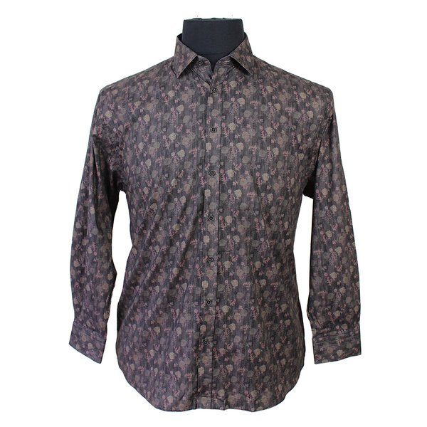 Kam Stretch Cotton Floral Pattern Fashion LS Shirt-shop-by-brands-Beggs Big Mens Clothing - Big Men's fashionable clothing and shoes
