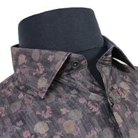 Kam Stretch Cotton Floral Pattern Fashion LS Shirt