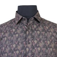 Kam Stretch Cotton Floral Pattern Fashion LS Shirt