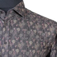 Kam Stretch Cotton Floral Pattern Fashion LS Shirt