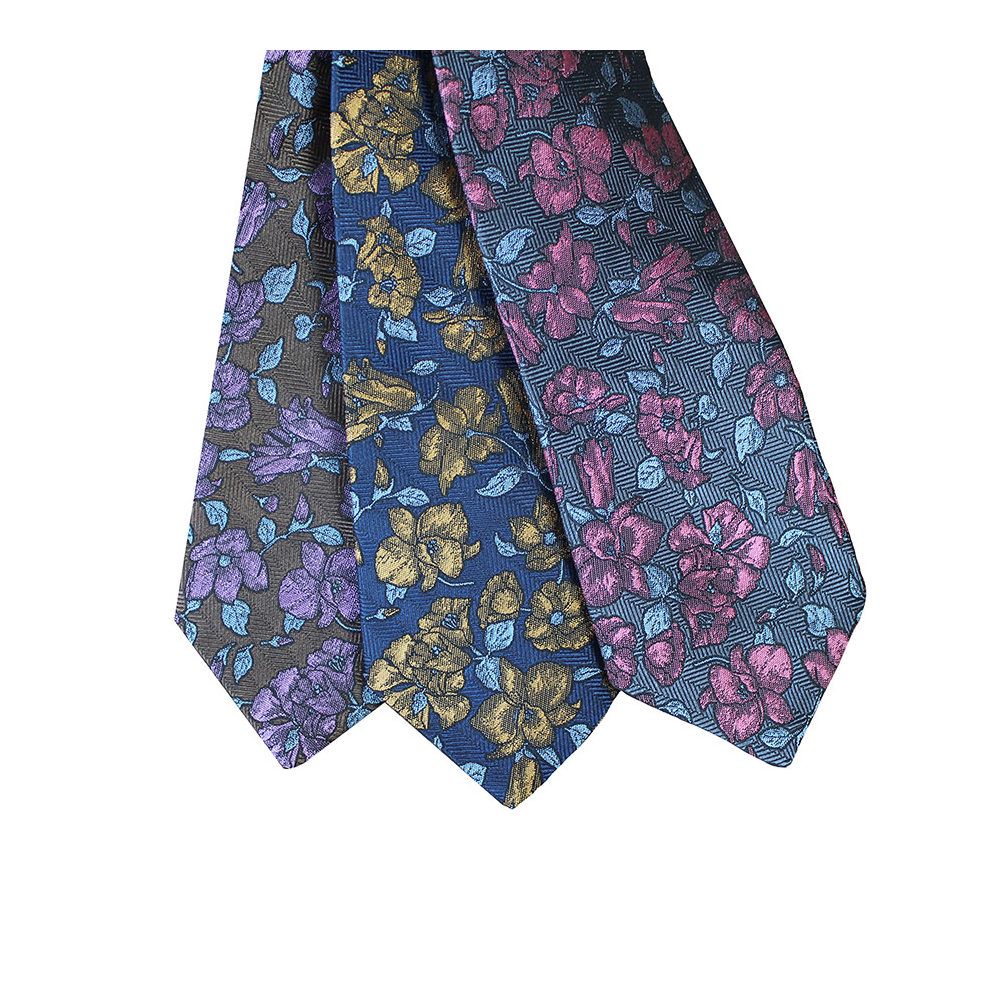 Pierre Cardin Large Flower Pattern Made in New Zealand Extra Long Tie