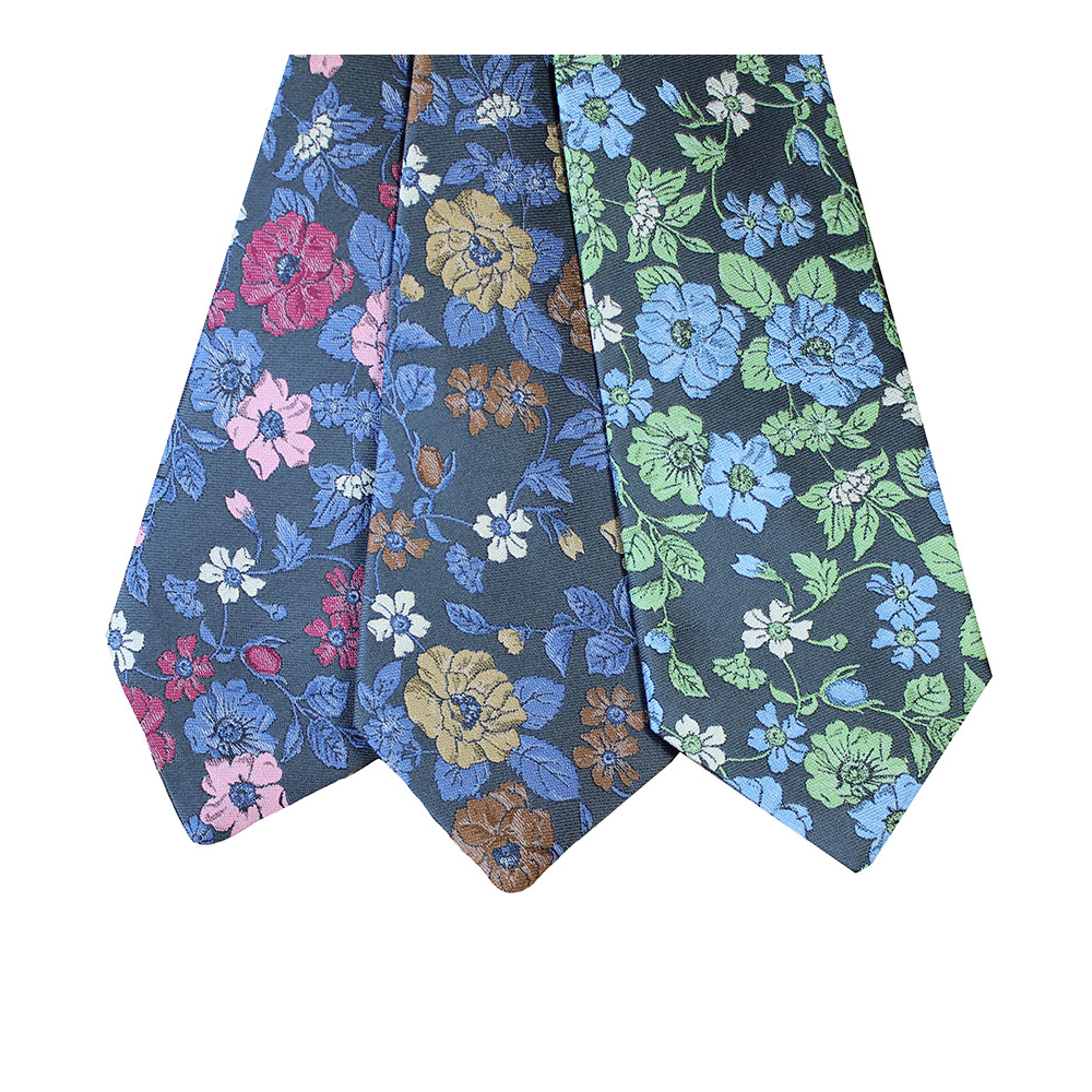 Fellini Floral Pattern Made in New Zealand Extra Long Tie