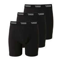 D555 3 Pack Button Fly Boxer Brief Black