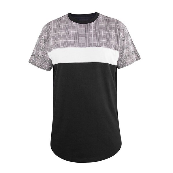 D555 Vista Abstract check Cotton Tee-shop-by-brands-Beggs Big Mens Clothing - Big Men's fashionable clothing and shoes