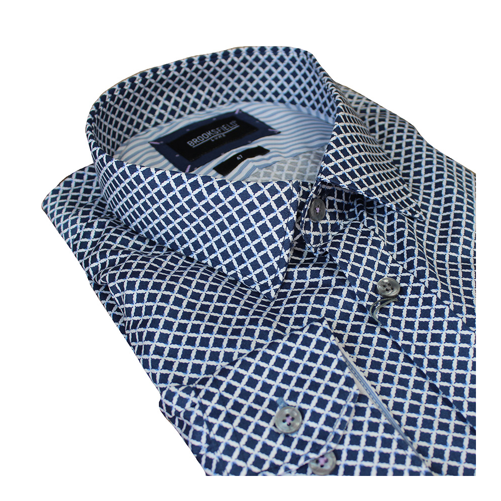 Brooksfield Diamond Print Business Shirt