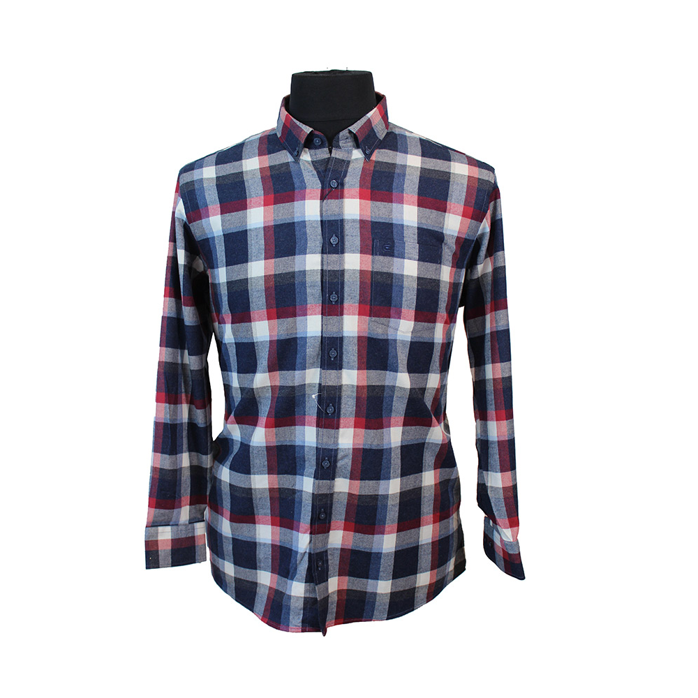 Casa Moda Brush Cotton Soft Handle Multi Check LS Shirt