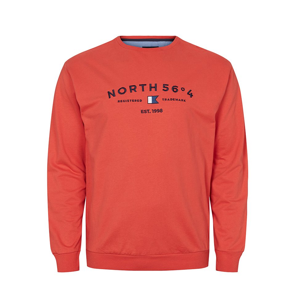 North 56 Logo Sweat Shirt Crew Neck Orange