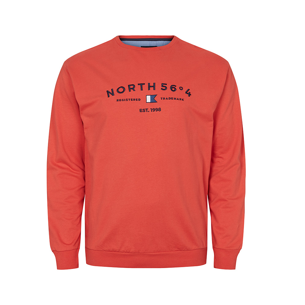 North 56 Logo Sweat Shirt Crew Neck Orange