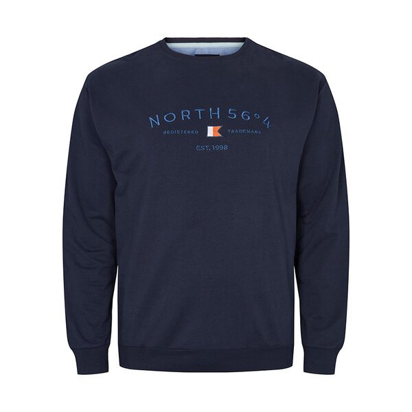 North 56 Logo Sweat Shirt Crew Neck Navy-shop-by-brands-Beggs Big Mens Clothing - Big Men's fashionable clothing and shoes