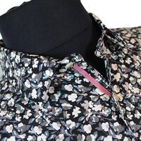 MRMR Black Floral Pattern Cotton LS Shirt