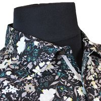 MRMR Black Flower Pattern Cotton LS Shirt