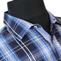 MRMR Navy Check Cotton LS Shirt