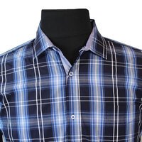 MRMR Navy Check Cotton LS Shirt