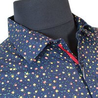 MRMR Navy Floral Print Cotton LS Shirt