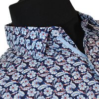 MRMR Blue Leaf Floral Print Cotton LS Shirt