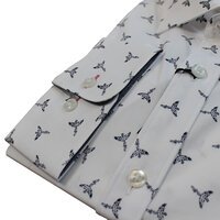 Brooksfield Stretch Cotton Bird Pattern White