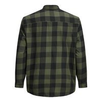 Jack and Jones Cotton Gingham Twill LS Shirt Olive