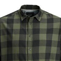 Jack and Jones Cotton Gingham Twill LS Shirt Olive