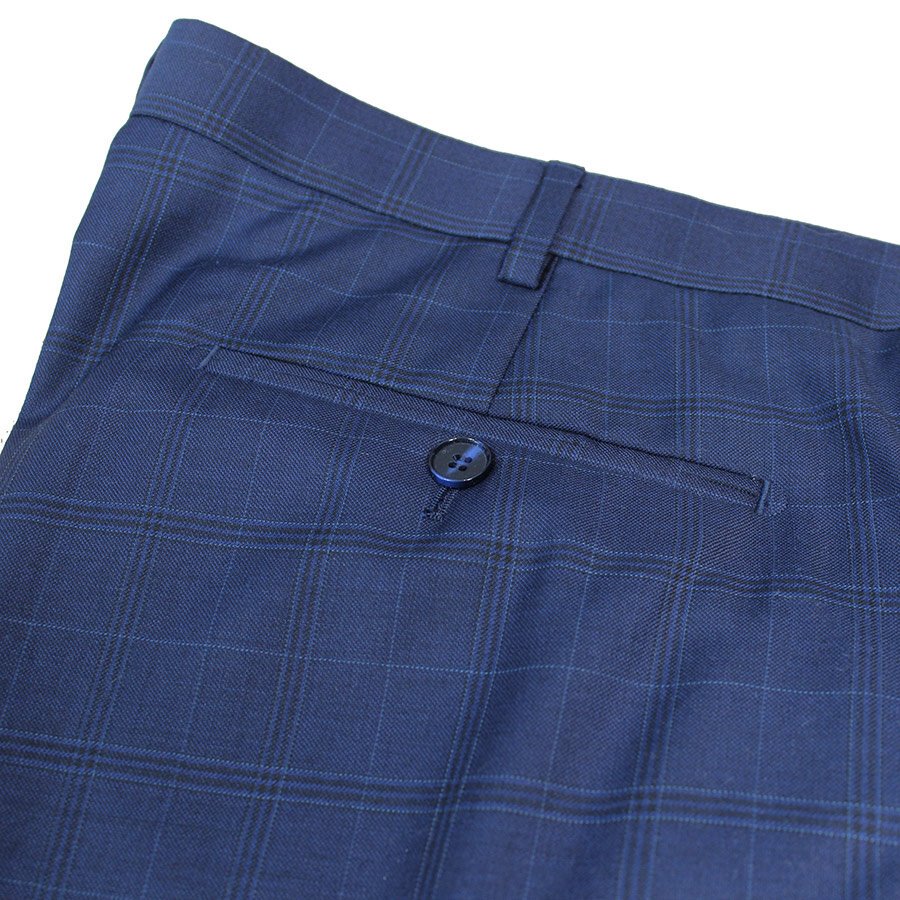 Savile Row Pure Merino Wool Multi Check Fashion Suit Trouser - Separate ...
