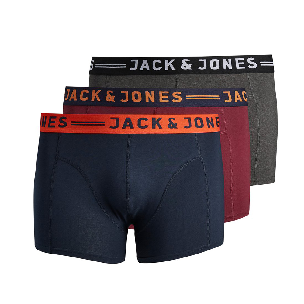 Jack and Jones Stretch Cotton 3 Pack Sports Brief