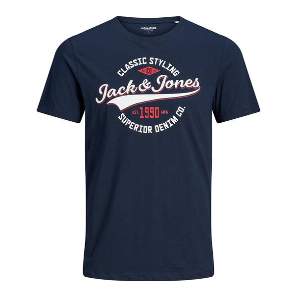 Jack and Jones Cotton Classic Styling Tee Navy-shop-by-brands-Beggs Big Mens Clothing - Big Men's fashionable clothing and shoes