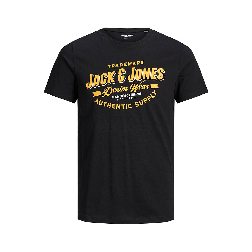 Jack and Jones Cotton Denim Wear Tee Black