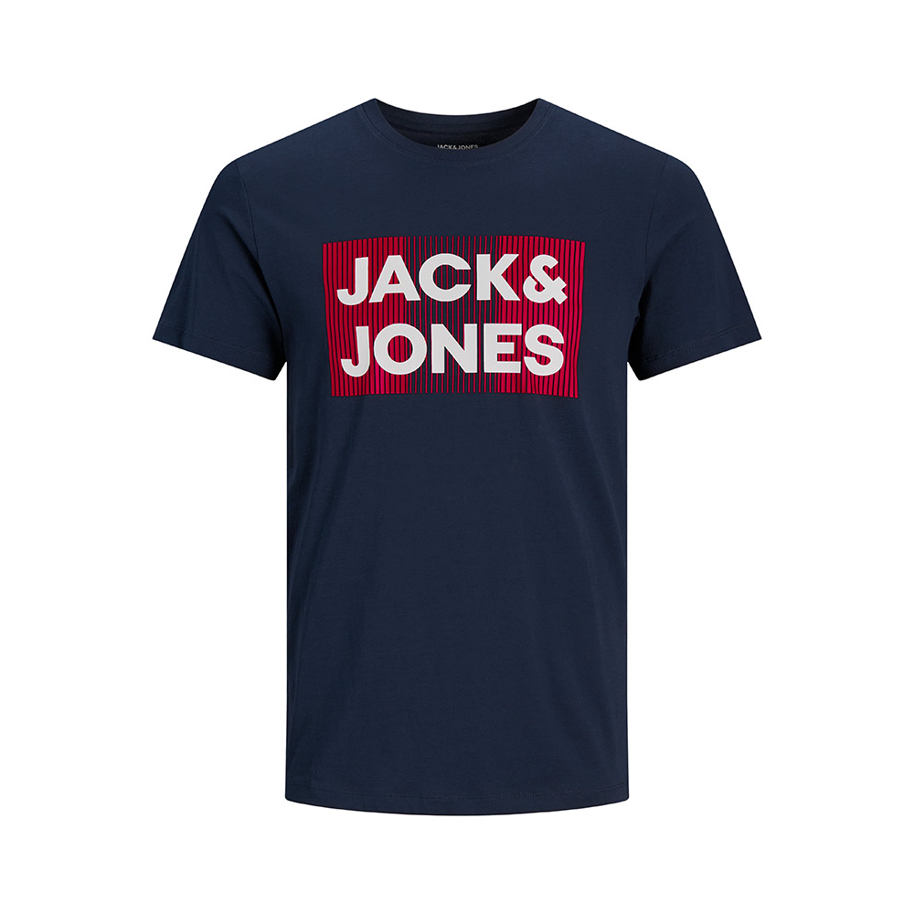Jack and Jones Cotton Big Logo Tee Navy