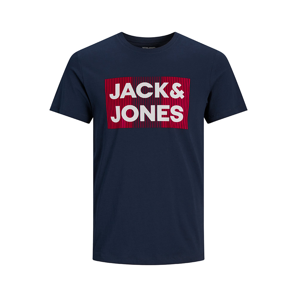 Jack and Jones Cotton Big Logo Tee Navy