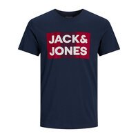 Jack and Jones Cotton Big Logo Tee Navy