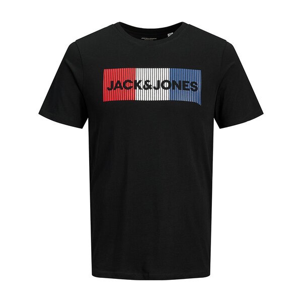 Jack and Jones Cotton Big Logo Tee Black-shop-by-brands-Beggs Big Mens Clothing - Big Men's fashionable clothing and shoes