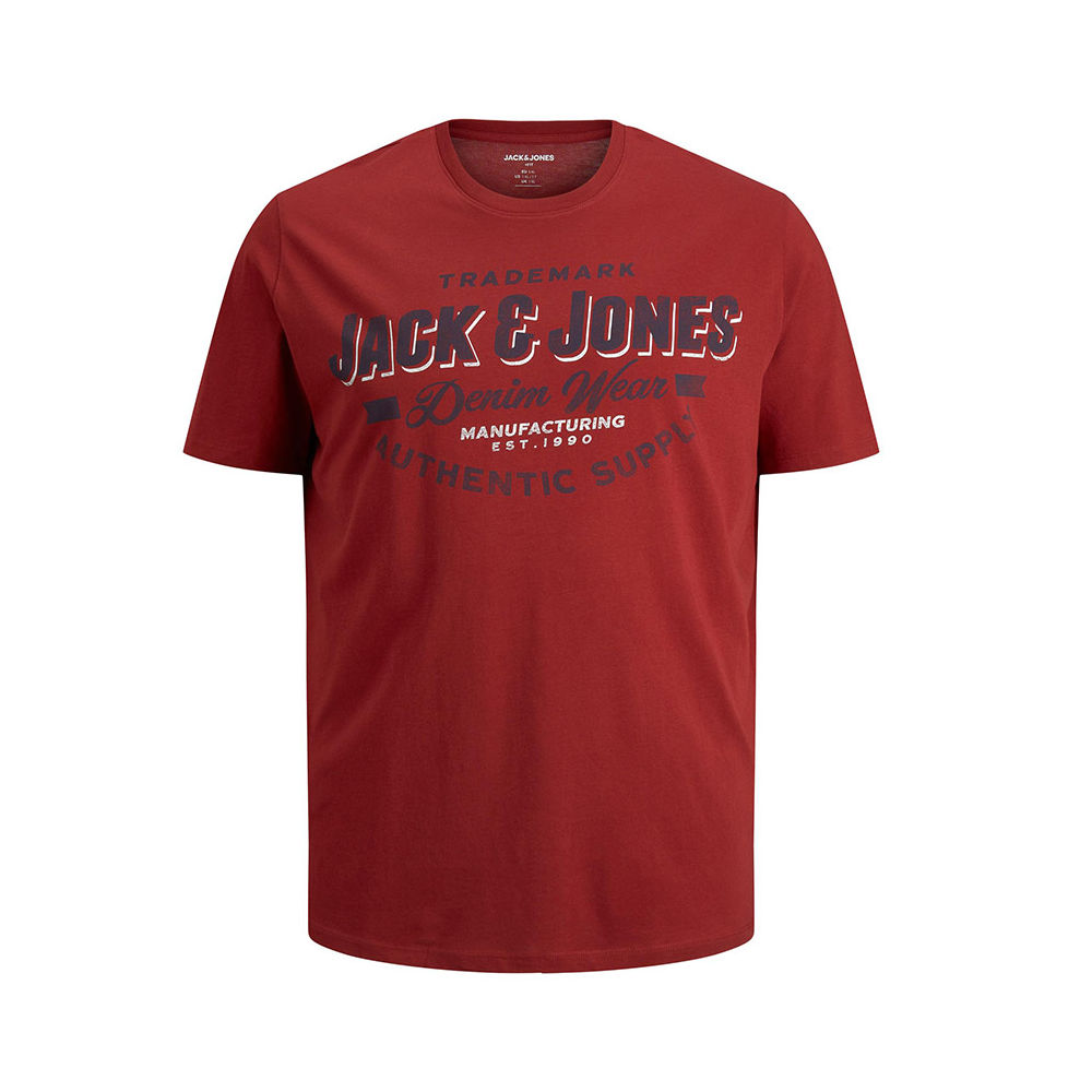 Jack and Jones Cotton Denim Wear Tee Red Dahlia