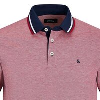 Jack and Jones Cotton Contrast Trim Polo Red