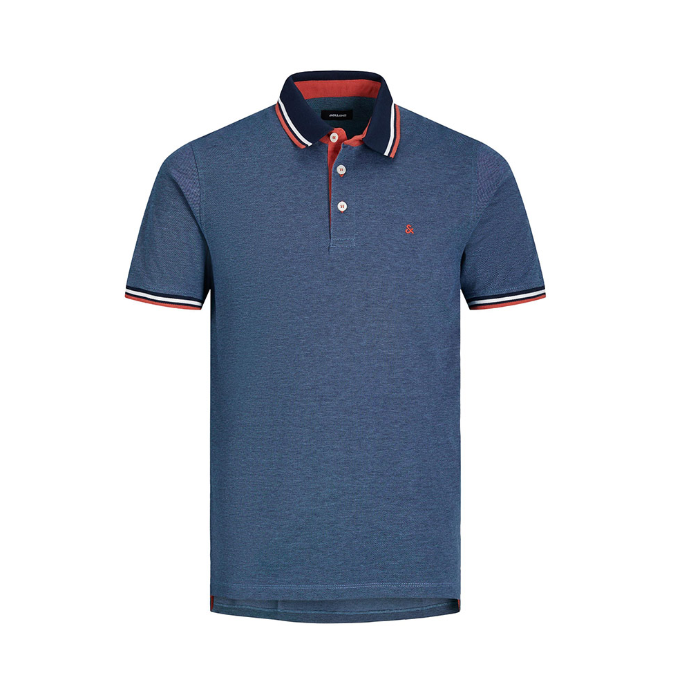 Jack and Jones Cotton Contrast Trim Polo Denim