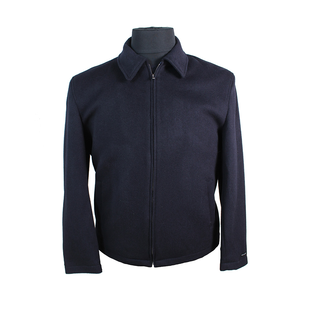 Savile Row Classic Navy Wool Cashmere Melton Jacket