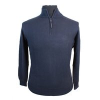 Casa Moda Pure Cotton Knitted Weave Half Zip Turtle Neck