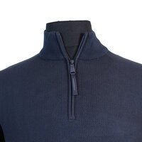 Casa Moda Pure Cotton Knitted Weave Half Zip Turtle Neck