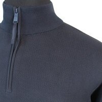 Casa Moda Pure Cotton Knitted Weave Half Zip Turtle Neck