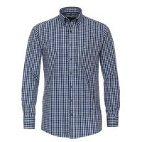 Casa Moda Cotton Neat Navy Small Check LS Shirt