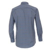 Casa Moda Cotton Neat Navy Small Check LS Shirt