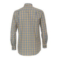 Casa Moda Cotton Neat Yellow Blue Check LS Shirt