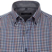 Casa Moda Cotton Neat Navy Red Check LS Shirt