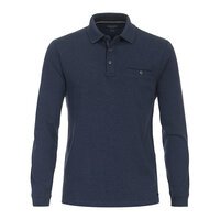 Casa Moda Cotton Poly Mix LS Polo Navy