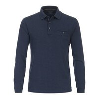 Casa Moda Cotton Poly Mix LS Polo Navy