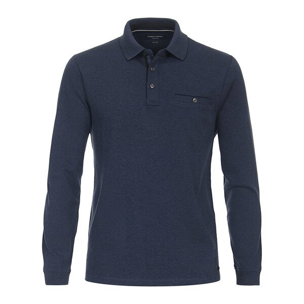 Casa Moda Cotton Poly Mix LS Polo Navy-shop-by-brands-Beggs Big Mens Clothing - Big Men's fashionable clothing and shoes