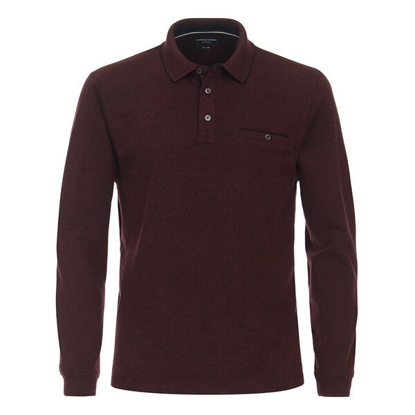 Casa Moda Cotton Poly Mix LS Polo Burgundy-shop-by-brands-Beggs Big Mens Clothing - Big Men's fashionable clothing and shoes