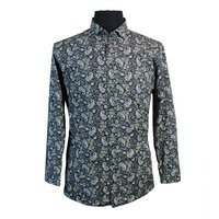 Casa Moda Cotton Floral Paisely Pattern LS Shirt