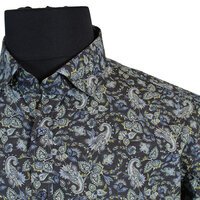 Casa Moda Cotton Floral Paisely Pattern LS Shirt